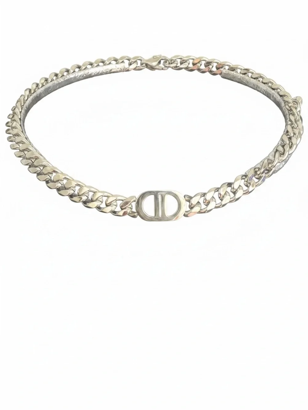 ChunkyDior  Silver Chain Necklace with Oval CD Motif-fashion jewelry - Picture 3 of 6